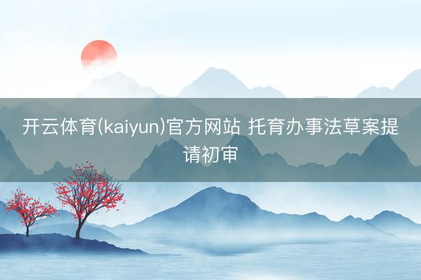 开云体育(kaiyun)官方网站 托育办事法草案提请初审