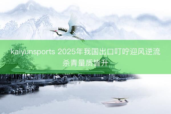 kaiyunsports 2025年我国出口叮咛迎风逆流杀青量质皆升