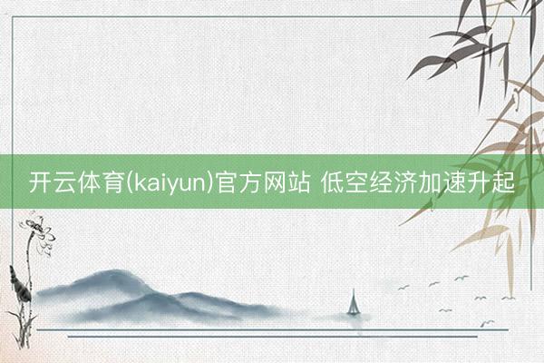 开云体育(kaiyun)官方网站 低空经济加速升起