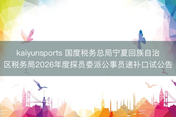 kaiyunsports 国度税务总局宁夏回族自治区税务局2026年度探员委派公事员递补口试公告