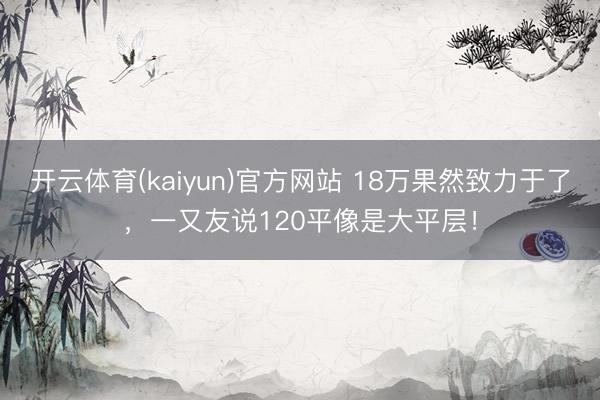 开云体育(kaiyun)官方网站 18万果然致力于了,一又友说120平像是大平层!