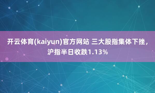 开云体育(kaiyun)官方网站 三大股指集体下挫，沪指半日收跌1.13%