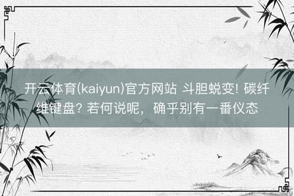 开云体育(kaiyun)官方网站 斗胆蜕变! 碳纤维键盘? 若何说呢，确乎别有一番仪态