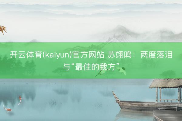 开云体育(kaiyun)官方网站 苏翊鸣:两度落泪与“最佳的我方”