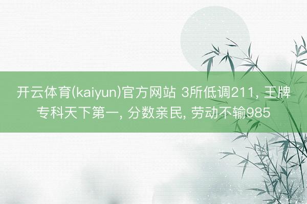 开云体育(kaiyun)官方网站 3所低调211， 王牌专科天下第一， 分数亲民， 劳动不输985