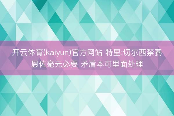 开云体育(kaiyun)官方网站 特里:切尔西禁赛恩佐毫无必要 矛盾本可里面处理